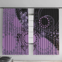 Cook Islands Turtle Window Curtain Stars and Hibiscus - Purple LT01 With Hooks Purple - Polynesian Pride