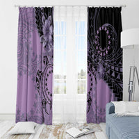 Cook Islands Turtle Window Curtain Stars and Hibiscus - Purple LT01 - Polynesian Pride