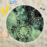 Cook Islands Turtle Beach Blanket Stars and Hibiscus - Green LT01 One Size 150cm Green - Polynesian Pride