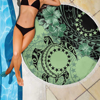 Cook Islands Turtle Beach Blanket Stars and Hibiscus - Green LT01 - Polynesian Pride