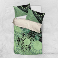 Cook Islands Turtle Bedding Set Stars and Hibiscus - Green