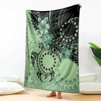Cook Islands Turtle Blanket Stars and Hibiscus - Green LT01 - Polynesian Pride