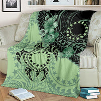 Cook Islands Turtle Blanket Stars and Hibiscus - Green LT01 - Polynesian Pride