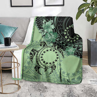 Cook Islands Turtle Blanket Stars and Hibiscus - Green LT01 - Polynesian Pride