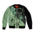 Cook Islands Turtle Bomber Jacket Stars and Hibiscus - Green