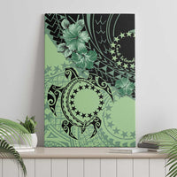 Cook Islands Turtle Canvas Wall Art Stars and Hibiscus - Green LT01 - Polynesian Pride