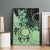 Cook Islands Turtle Canvas Wall Art Stars and Hibiscus - Green