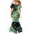 Cook Islands Turtle Family Matching Mermaid Dress and Hawaiian Shirt Stars and Hibiscus - Green