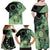 Cook Islands Turtle Family Matching Off Shoulder Maxi Dress and Hawaiian Shirt Stars and Hibiscus - Green