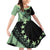 Cook Islands Turtle Family Matching Off Shoulder Short Dress and Hawaiian Shirt Stars and Hibiscus - Green