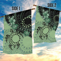 Cook Islands Turtle Garden Flag Stars and Hibiscus - Green LT01 - Polynesian Pride