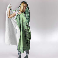 Cook Islands Turtle Hooded Blanket Stars and Hibiscus - Green LT01 - Polynesian Pride
