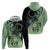 Cook Islands Turtle Hoodie Stars and Hibiscus - Green