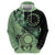 Cook Islands Turtle Hoodie Stars and Hibiscus - Green