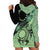 Cook Islands Turtle Hoodie Dress Stars and Hibiscus - Green