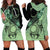 Cook Islands Turtle Hoodie Dress Stars and Hibiscus - Green