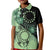 Cook Islands Turtle Kid Polo Shirt Stars and Hibiscus - Green