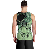 Cook Islands Turtle Men Tank Top Stars and Hibiscus - Green LT01 - Polynesian Pride