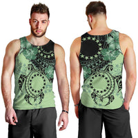 Cook Islands Turtle Men Tank Top Stars and Hibiscus - Green LT01 - Polynesian Pride