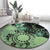 Cook Islands Turtle Round Carpet Stars and Hibiscus - Green