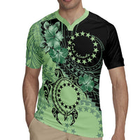 Cook Islands Turtle Rugby Jersey Stars and Hibiscus - Green LT01 - Polynesian Pride