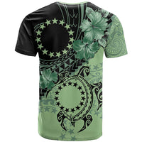 Cook Islands Turtle T Shirt Stars and Hibiscus - Green LT01 - Polynesian Pride