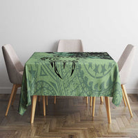 Cook Islands Turtle Tablecloth Stars and Hibiscus - Green LT01 - Polynesian Pride
