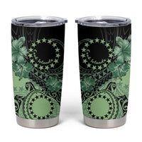 Cook Islands Turtle Tumbler Cup Stars and Hibiscus - Green LT01 Green - Polynesian Pride