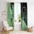 Cook Islands Turtle Window Curtain Stars and Hibiscus - Green