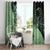 Cook Islands Turtle Window Curtain Stars and Hibiscus - Green