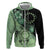 Cook Islands Turtle Zip Hoodie Stars and Hibiscus - Green