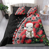 New Zealand Christmas Meri Kirihimete Bedding Set Santa Hei Tiki Pohutukawa