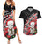 New Zealand Christmas Meri Kirihimete Couples Matching Summer Maxi Dress and Hawaiian Shirt Santa Hei Tiki Pohutukawa