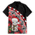 New Zealand Christmas Meri Kirihimete Family Matching Off Shoulder Short Dress and Hawaiian Shirt Santa Hei Tiki Pohutukawa