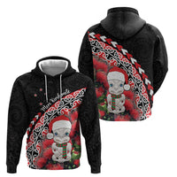 New Zealand Christmas Meri Kirihimete Hoodie Santa Hei Tiki Pohutukawa