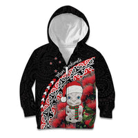 New Zealand Christmas Meri Kirihimete Kid Hoodie Santa Hei Tiki Pohutukawa