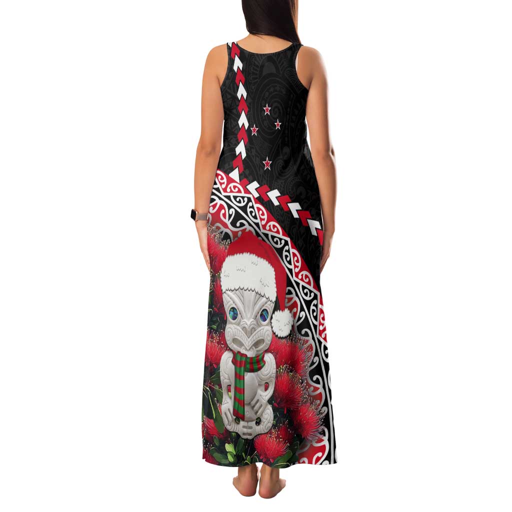 New Zealand Christmas Meri Kirihimete Tank Maxi Dress Santa Hei Tiki Pohutukawa