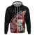 New Zealand Christmas Meri Kirihimete Zip Hoodie Santa Hei Tiki Pohutukawa