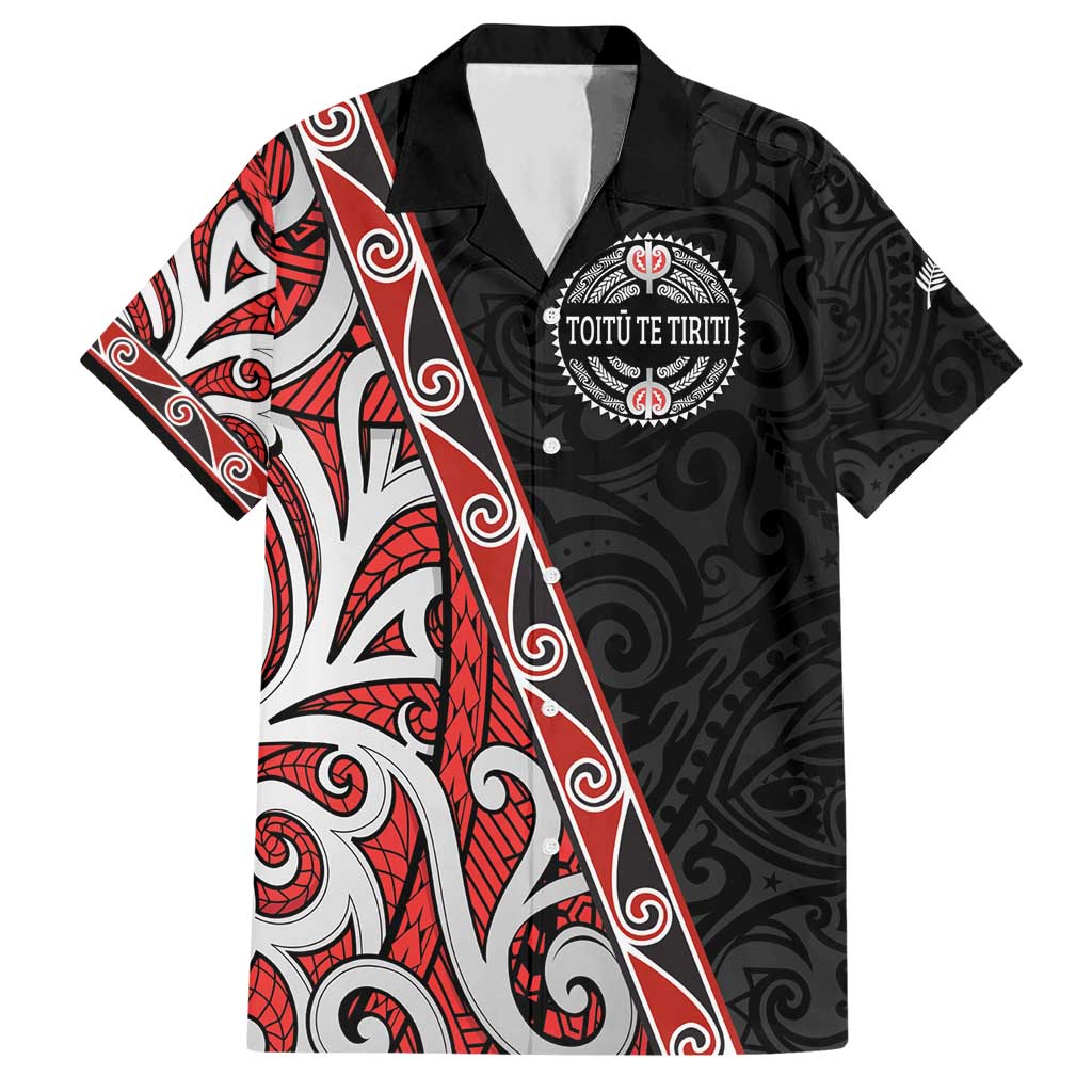 Aotearoa Toitu Te Tiriti Hawaiian Shirt Honour The Treaty New Zealand LT01 Black - Polynesian Pride