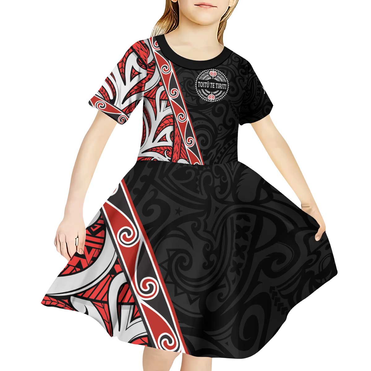 Aotearoa Toitu Te Tiriti Kid Short Sleeve Dress Honour The Treaty New Zealand