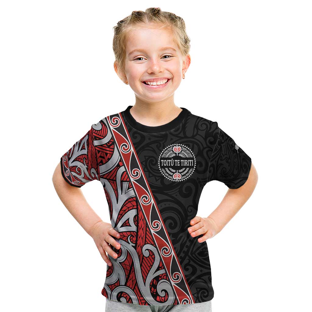 Aotearoa Toitu Te Tiriti Kid T Shirt Honour The Treaty New Zealand