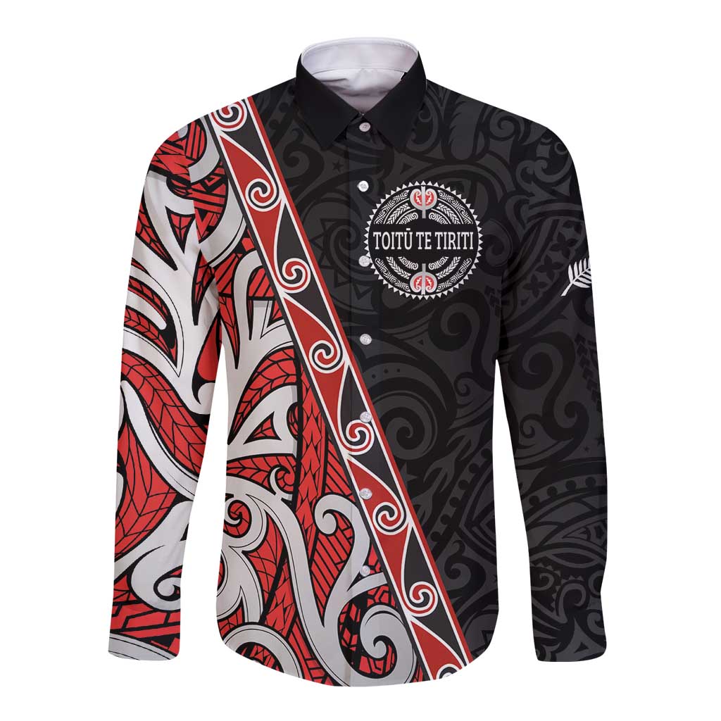 Aotearoa Toitu Te Tiriti Long Sleeve Button Shirt Honour The Treaty New Zealand