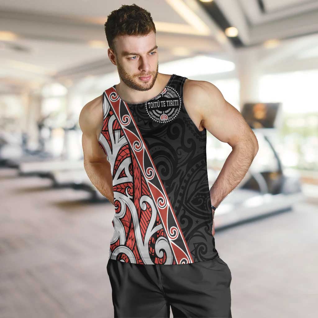 Aotearoa Toitu Te Tiriti Men Tank Top Honour The Treaty New Zealand LT01 Black - Polynesian Pride
