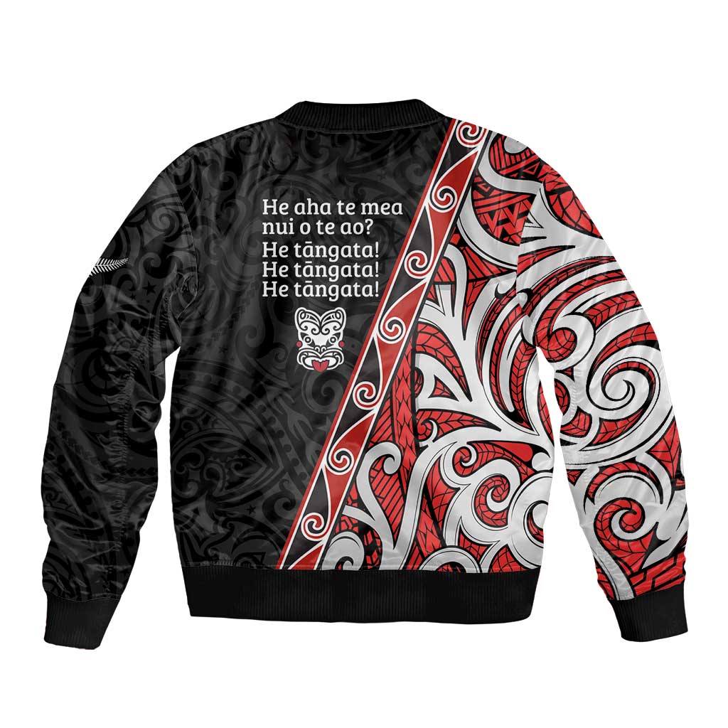 Aotearoa Toitu Te Tiriti Sleeve Zip Bomber Jacket Honour The Treaty New Zealand