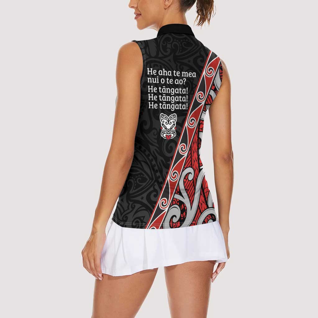 Aotearoa Toitu Te Tiriti Women Sleeveless Polo Shirt Honour The Treaty New Zealand