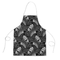 Grayscale Monstera Apron Polynesian Tribal Pattern LT01 Black - Polynesian Pride