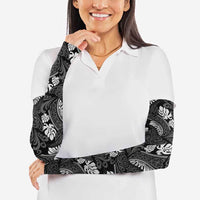 Grayscale Monstera Arm Sleeves Polynesian Tribal Pattern LT01 - Polynesian Pride