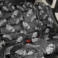 Grayscale Monstera Back Car Seat Cover Polynesian Tribal Pattern LT01 - Polynesian Pride