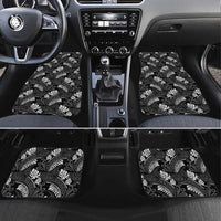 Grayscale Monstera Car Mats Polynesian Tribal Pattern LT01 Set 4pcs Black - Polynesian Pride