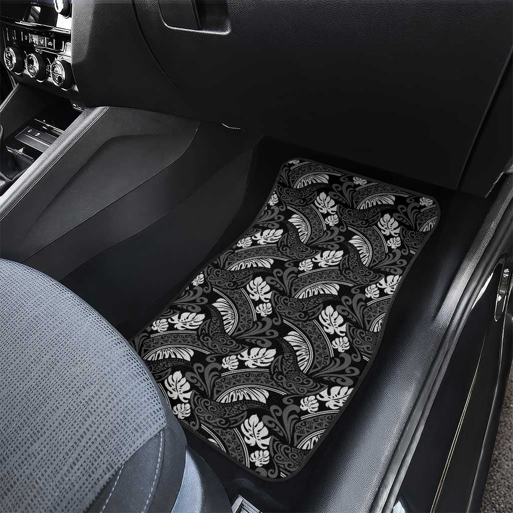 Grayscale Monstera Car Mats Polynesian Tribal Pattern LT01 - Polynesian Pride